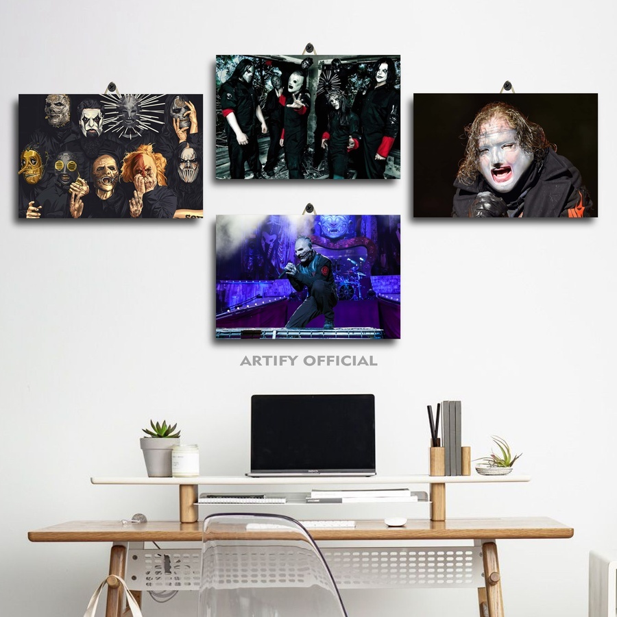 Poster Kamar Cowok Metal Band Slipknot 20X30 | Artify Official| Dekorasi Kamar Aesthetic Band Gitari