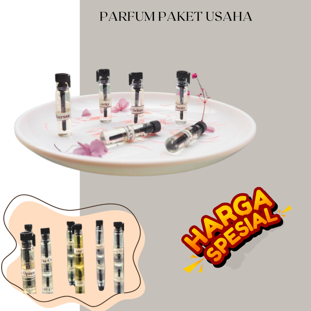Parfum Premium Unisex Sampel Bisnis Paket Usaha Parfume Paketan Mix 23 Aroma Minyak Wangi Fresh 1ml 
