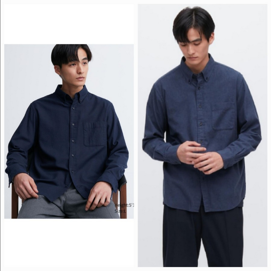 Kemeja Uniqlo Flannel Kotak Beige/Blue/Off White/ Red/Yellow/WINE/NAVY/ORANGE Baru Original Asli