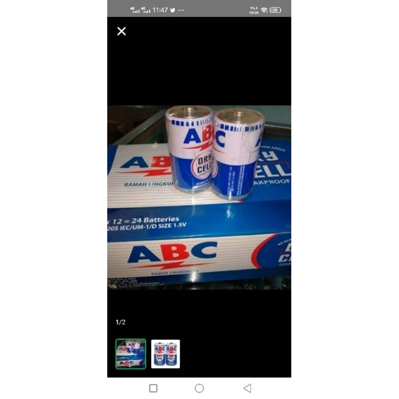 battery abc tipe D/baterai abc besar tipe D/batrai type D