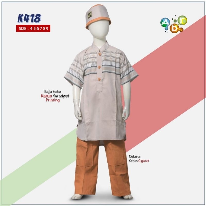 Koko Pakistan ABR "K.418" / Baju Muslim Anak (1kg = 3set)