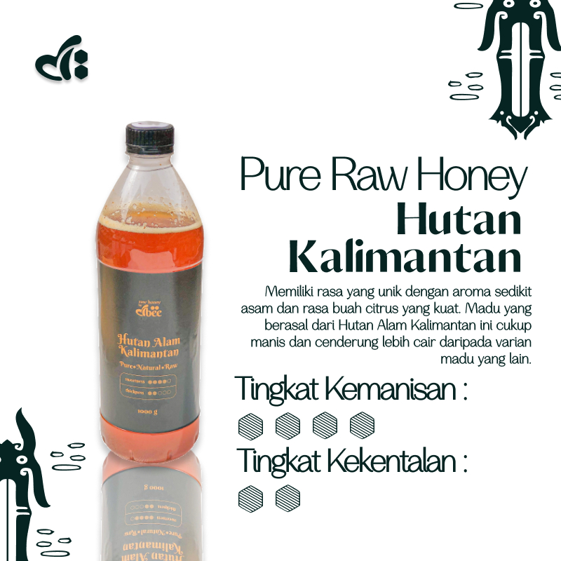 

Madu mentah murni dBee Raw Honey HUTAN ALAM KALIMANTAN 1000gr/325gr