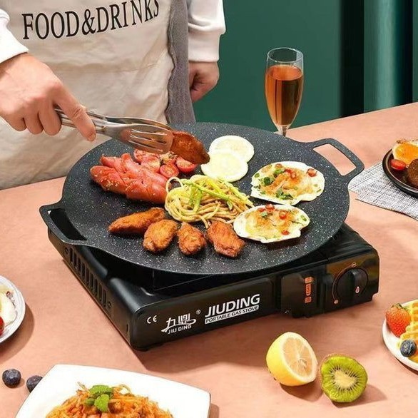 Wajan Konduksi panggangan jumbo 34cm Wajan Besi BBQ Korea anti lengket