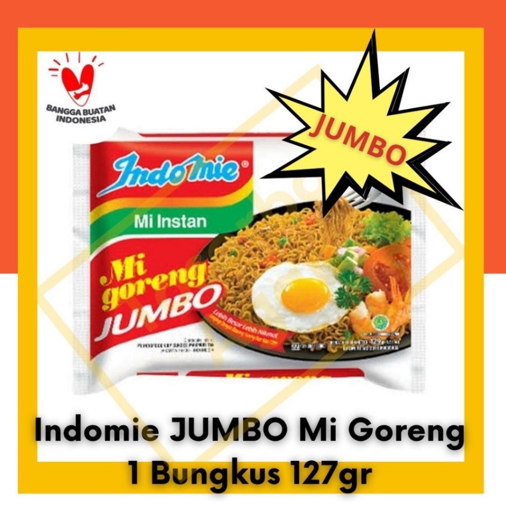 

Indomie JUMBO Mi Goreng Mie Instan 1 bungkus pcs 127gr