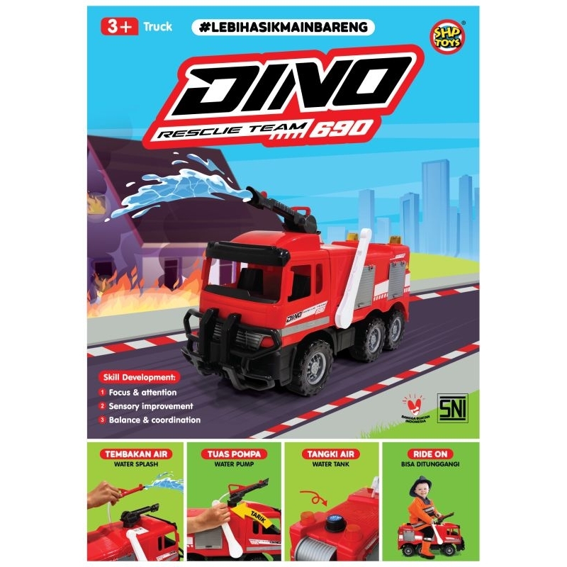 ARFB - Mainan Anak Mobil Pemadam Kebakaran Jumbo Bisa Dinaikin
