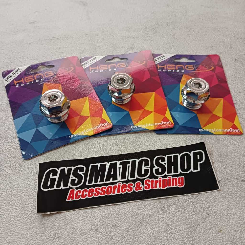 BAUT TUTUP OLI MESIN HENG HEXAGON STAINLESS 2 KUNCI UNIVERSAL YAMAHA HONDA