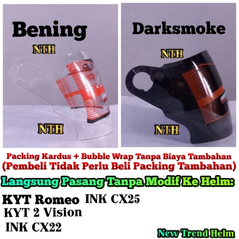 Kaca Helm Helm KYT Romeo  KYT 2 Vision