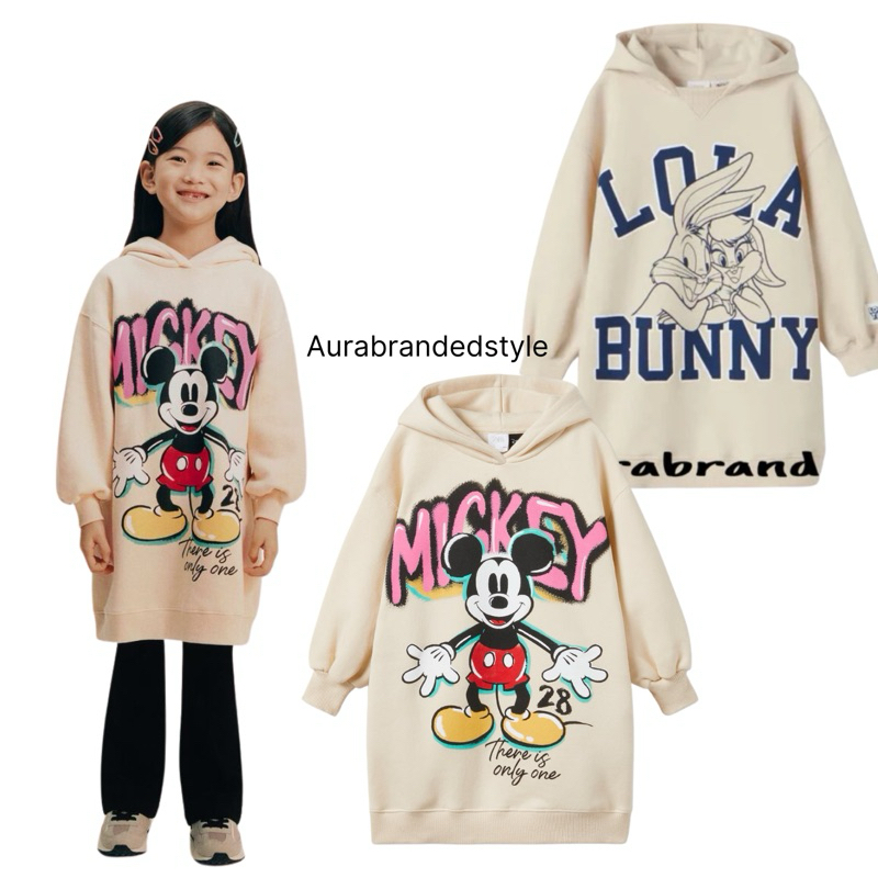 Dress sweatshirt hoodie anak perempuan zara