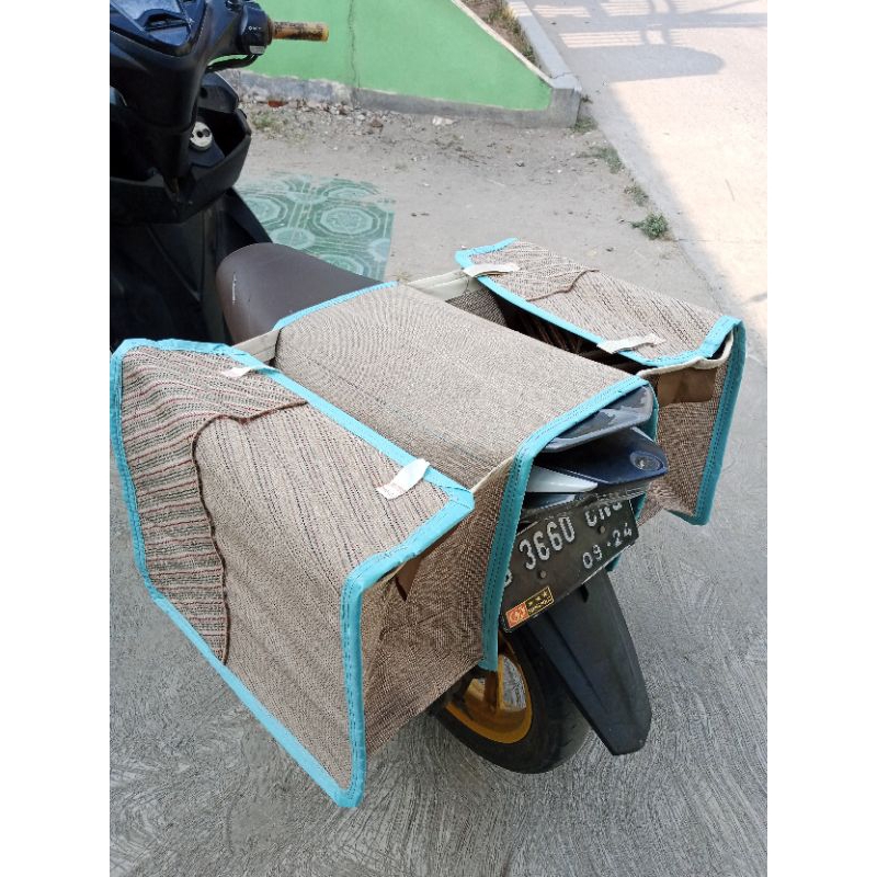 tas motor serbaguna/keranjang belanja motor bahan goni tebel