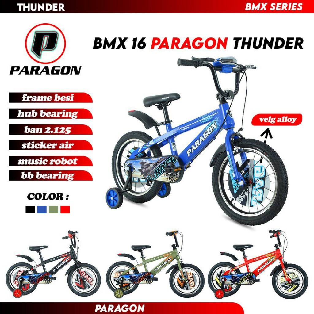 SEPEDA ANAK BMX 16 INCH PARAGON THUNDER BAN 2.125 VELG ALLOY