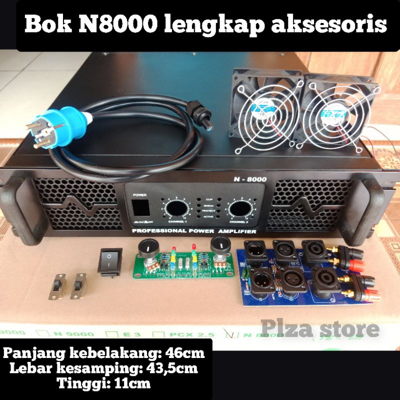 Bok power amplifier tipe N8000 lengkap aksesoris Box power amplifier N8000 komplit aksesoris bahan b