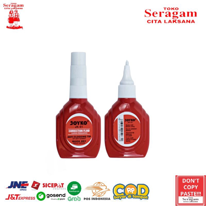 

Tip Ex / Cairan Koreksi / Penghapus Cair Joyko JK-01 ORI Murah Correction Fluid / Tip X / Tip-Ex / Tipe X