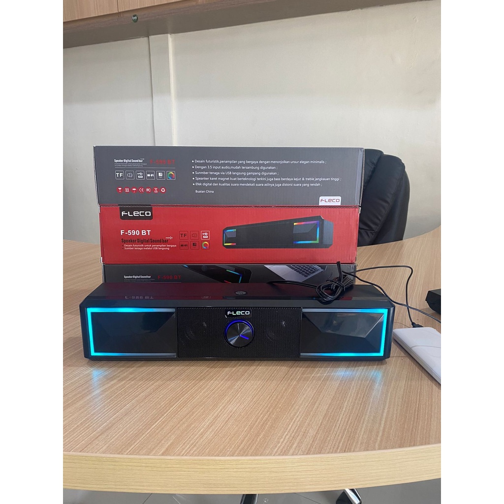 PROMO soundbar fleco f 590 bt speker komputer salon aktif kualitas terbaik DM PROMO