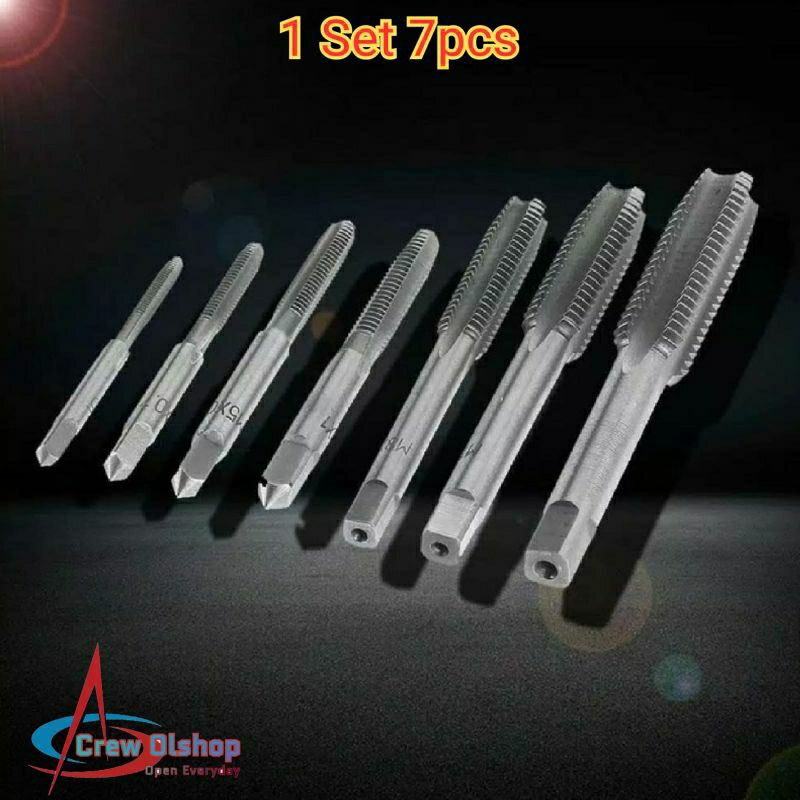 Mata Bor Ulir HSS Drill Tap Set isi 7pcs Ulir Baut