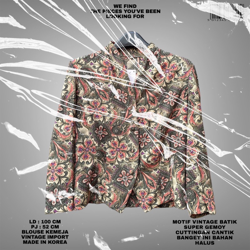 vintage blouse/vintage atasan/vintage style/batik vintage/korean style/korean top/blouse korean/retr