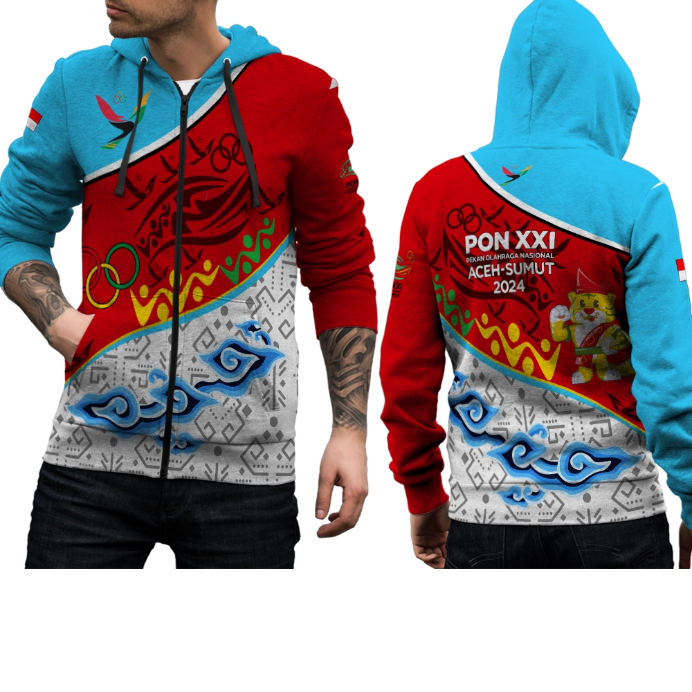 Jaket Hoodie PON XXI ACEH SUMUT 2024 / Jaket Sweater Pria Terbaru