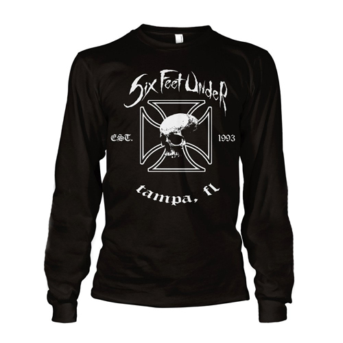 Kaos Tangan Panjang SIX FEET UNDER Tshirt 100% Cotton Black Kombed 30s