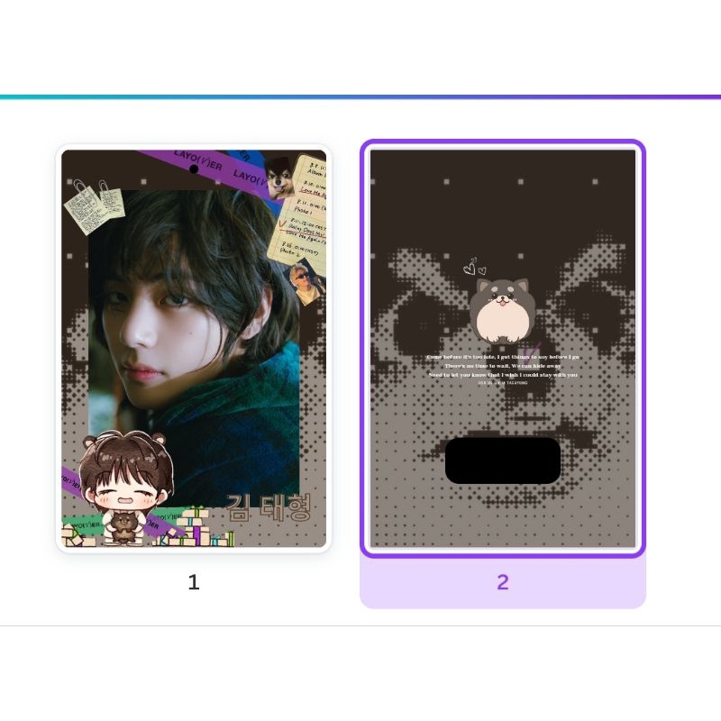 Cahol Layover Taehyung//acrylic Card Holder Kim taehyung//Card Holder Layover Taehyung// Pc Holder K