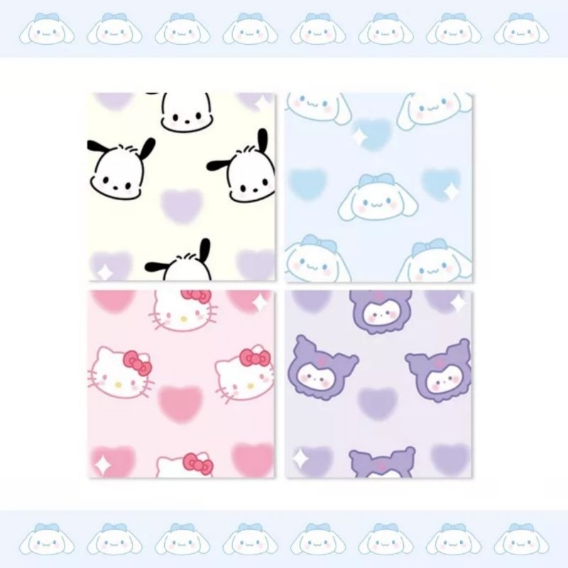 

memo isi 50lembar memo sanrio, kuromi, hello kitty, pochacco, cinnamoroll untuk jurnal atau dekorasi