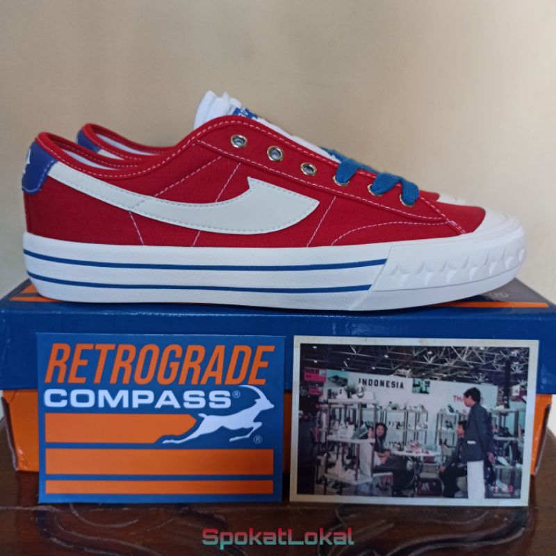 Sepatu Compass Retrograde Retailer Low Red Blue Size 38 - 45 Original BNIB Fullset