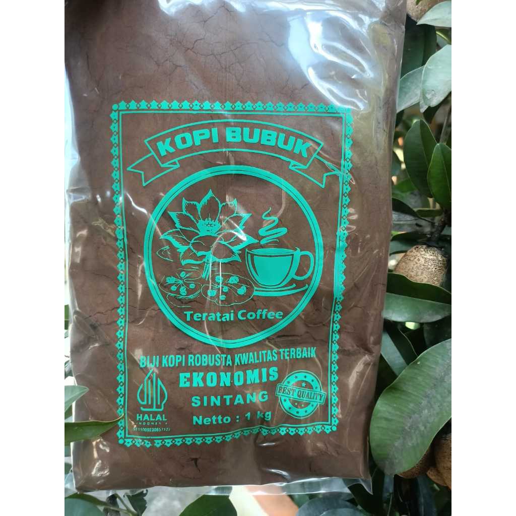 

KOPI BUBUK TERATAI EKONOMIS COFFEE SHOP KOPI BUBUK ASLI PONTIANAK CITA RASA TINGGI ISI 1 KG.