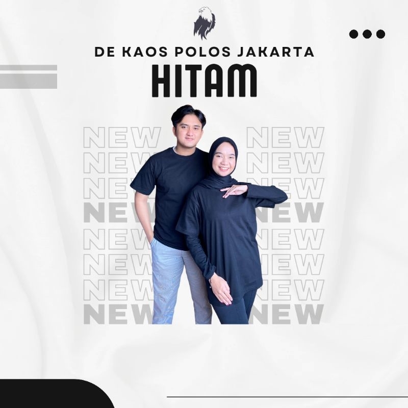 KAOS POLOS HITAM 30S COTTON COMBED 100% KNITTO PREMIUM