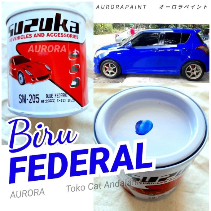 Cat Biru Federal Suzuka 200ml 200cc Seperempat | Blue Federal Susuka