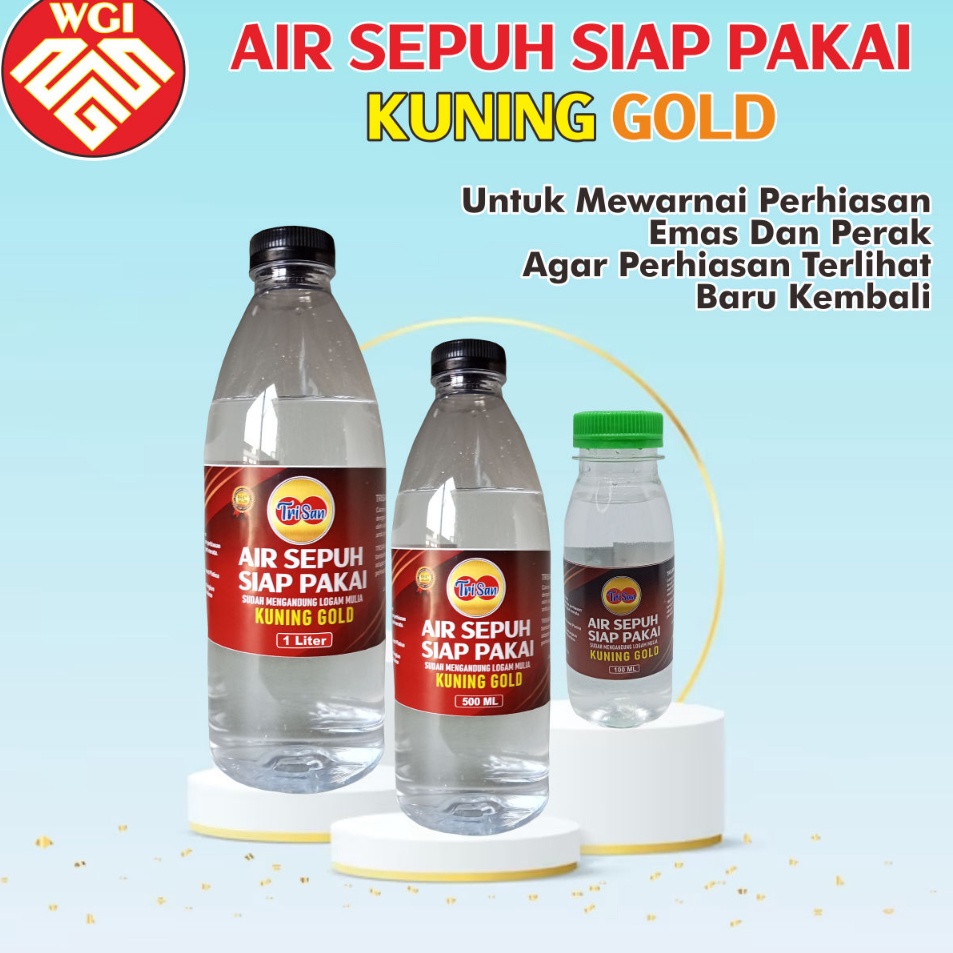 Big Sale Trisan Air Sepuh Siap Pakai Cairan Pembersih Perhiasan Pengkilap Emas 24K Perak Silver Tita
