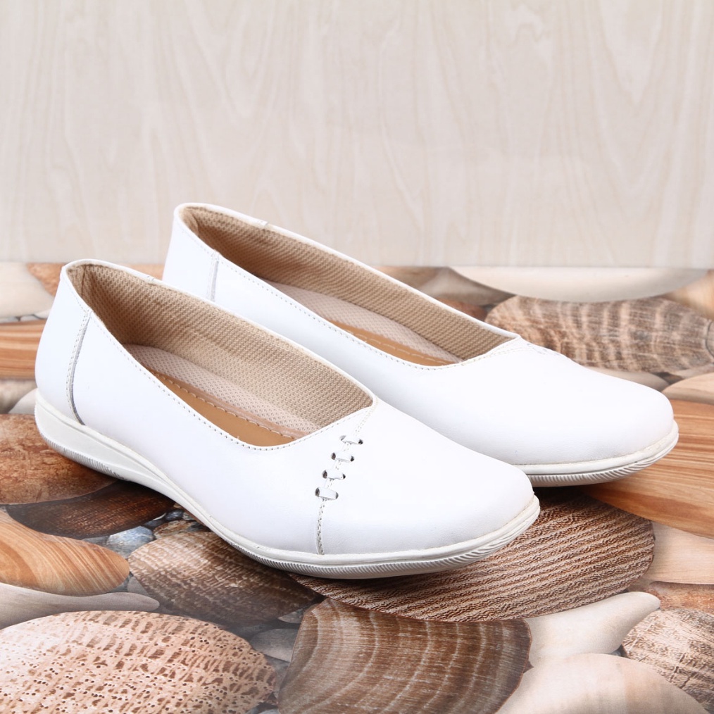12.12 Brand Zeintin - Sepatu Kulit Wanita Pantofel Wanita Putih  Sepatu Formal Kerja Kantor Sepatu P