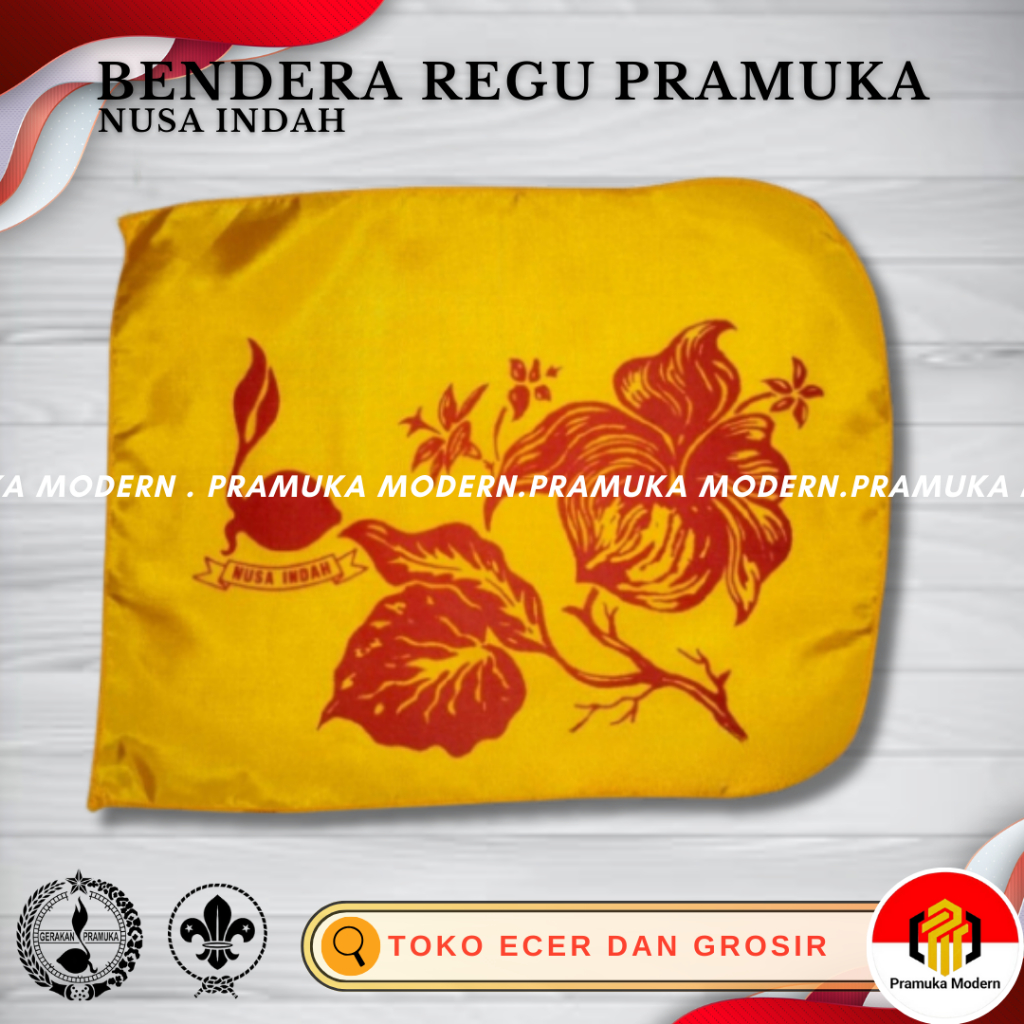 Bendera regu nusa indah / bendera regu putri nusa indah / bendera regu bunga (bijian)