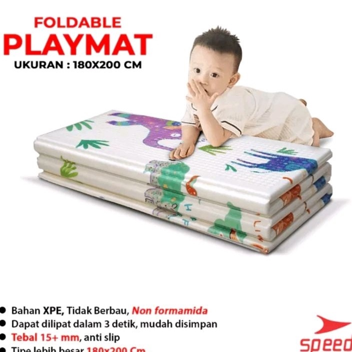 Stok Baru SPEEDS Karpet Lipat TEBAL 15MM / 1.5CM Playmat Bayi Playmate Anak Matras Tikar Lipat.