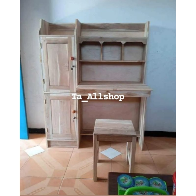 Meja Belajar/Rak Meja/Meja Kayu Jati/Meja Minimalis