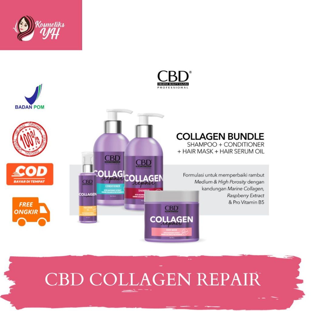 CBD COLLAGEN REPAIR SERTA CBD PERWATAN RAMBUT RUSAK DAN HAIR CARE CBD DAN CBD SHAMPOO CBD KERATIN HA