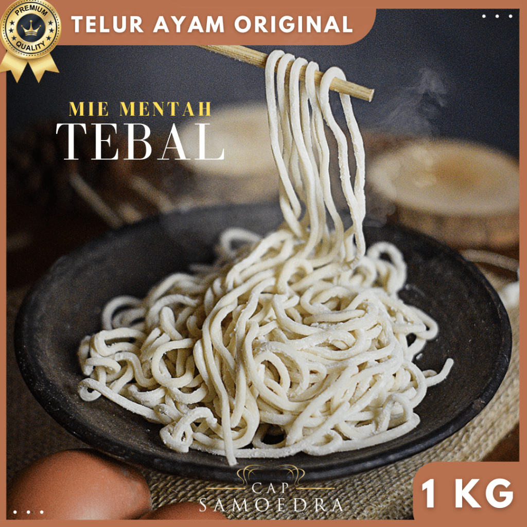 

Mie Mentah / Mie Basah Bentuk Tebal Telur Ayam Original 1 kg Cap Samoedra Cocok Untuk Mie Ayam, Mie Yamin, Mie Goreng, Dan lainnya