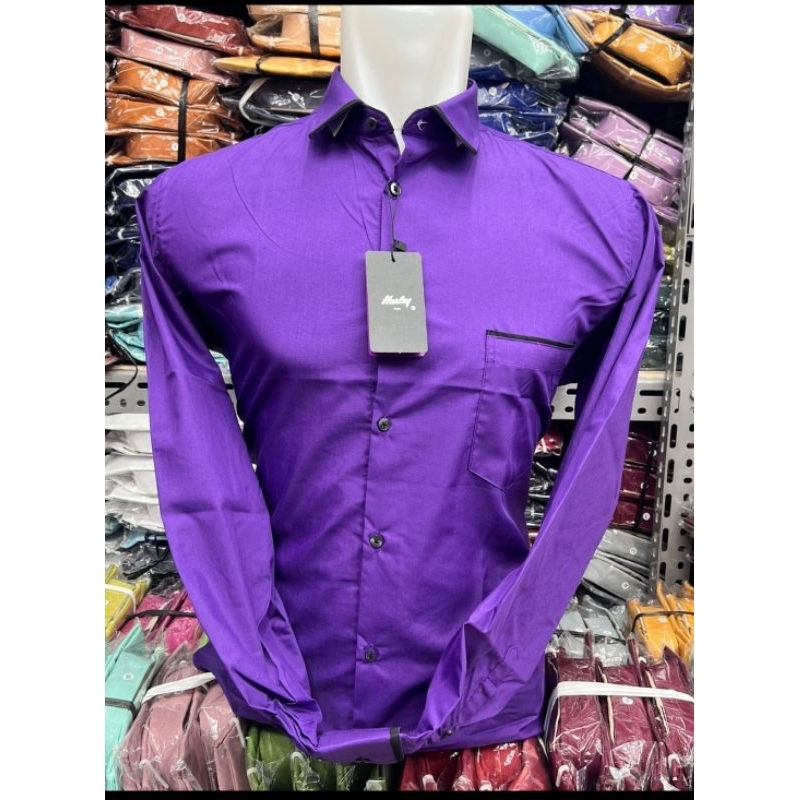 kemeja harley lengan panjang, kemeja pria polos, kemeja lengan panjang list, Kemeja pria bahan katun