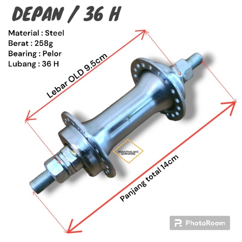 Hub Bos Depan Sepeda Lubang 36h Hole 36 h sepeda Mtb Seli Bmx Jengki Mini Front Hub