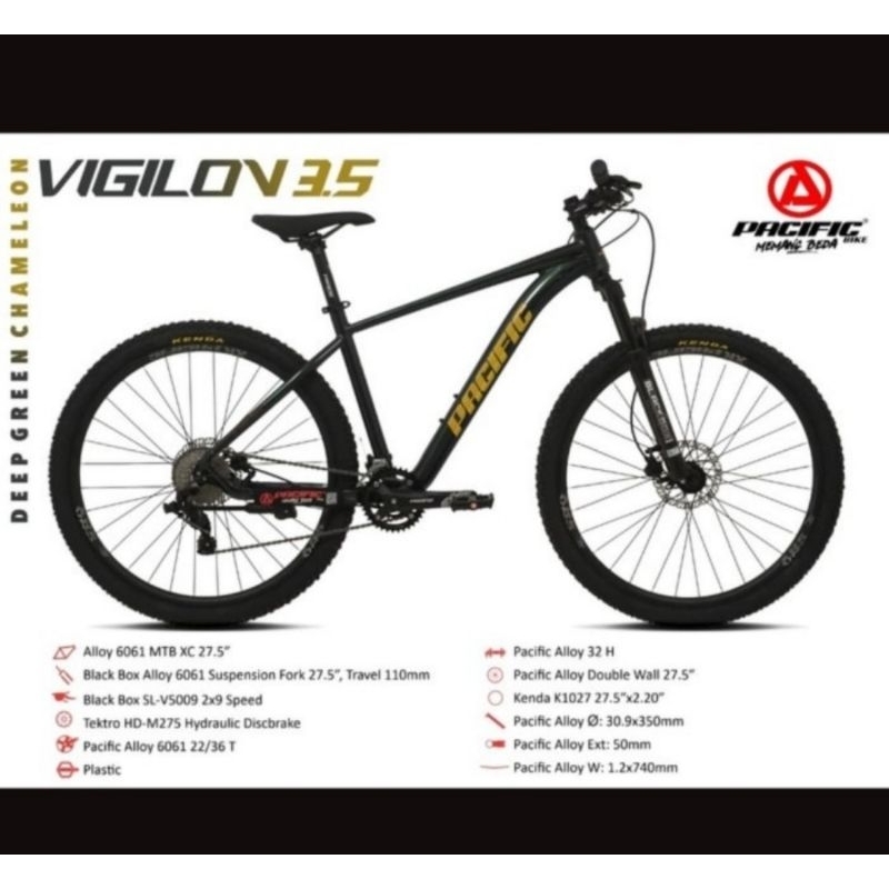 Sepeda Mtb 27.5 Pasific exotic aviator vigilon 3.5