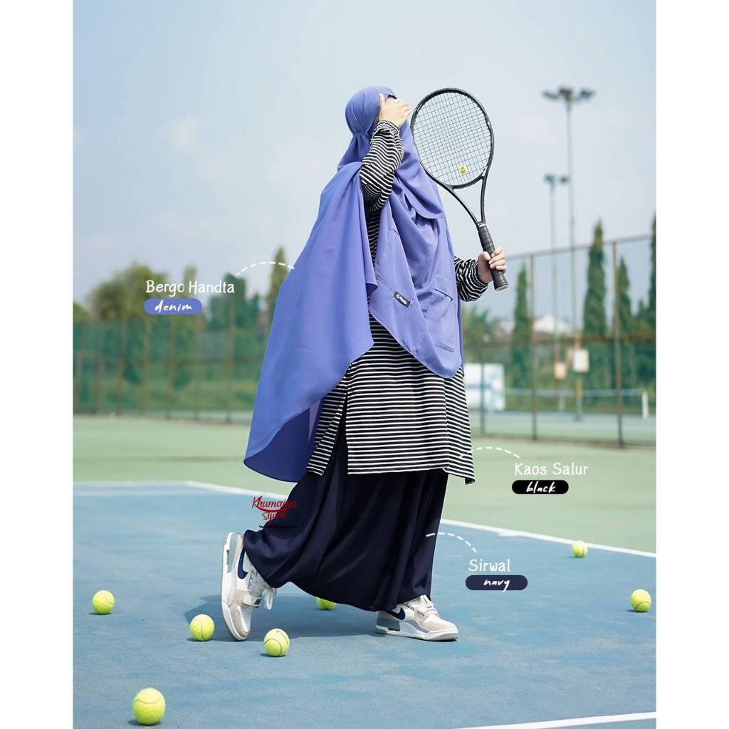 KHUMAIRA SYAR'I KAOS SALUR DAN SIRWAL SPORTY - kaos atau celana syari muslimah untuk olahraga terbar