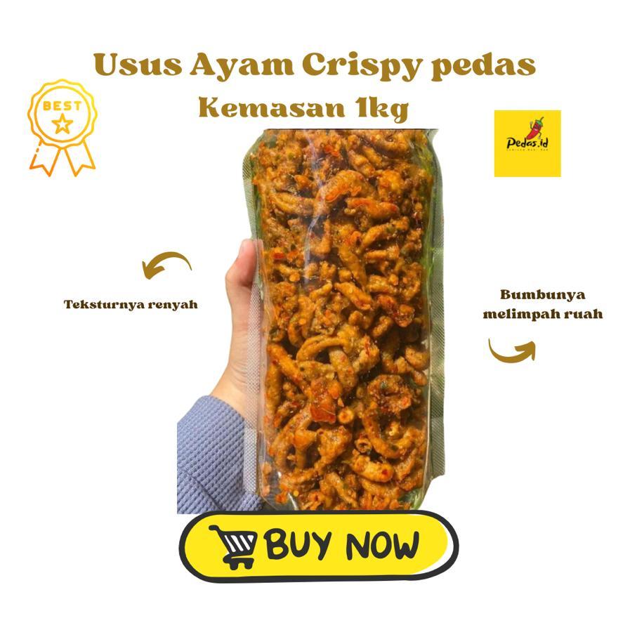 

Usus Ayam Crispy Spesial Pedas Daun Jeruk Kemasan 1kg