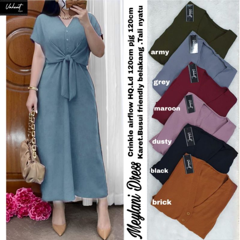 MEYLANI MIDI DRESS POLOS CRINKLE AIRFLOW LD 110-120 // DRESS POLOS // MIDI DRESS POLOS // MIDI KEKIN