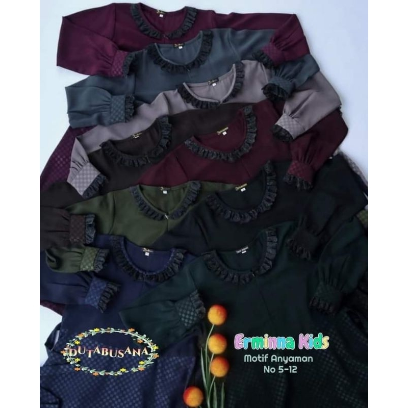 Set Gamis Syar'i Erminna Kids By Duta busana/Gamis Syar'i Anak