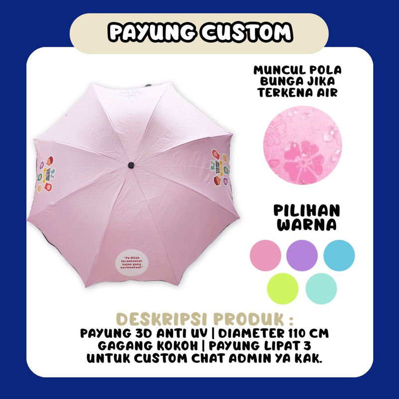 PAYUNG LIPAT ANAK DEWASA CUSTOM NAMA CUSTOM FOTO LUCU