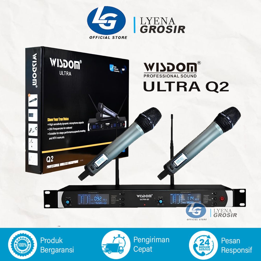 Wisdom ULTRA Q2 Microphone Wireles Mic Genggam Handheld Multi Chanel Original
