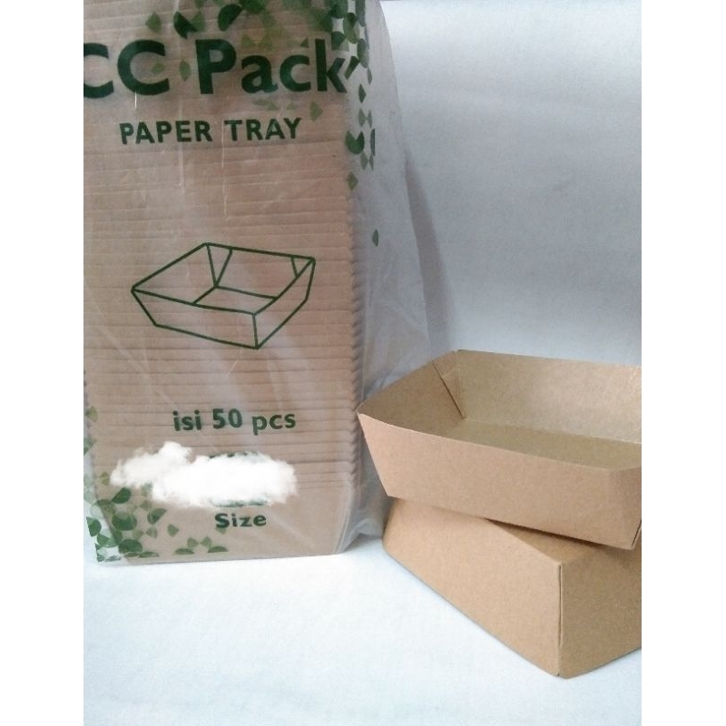 PAPER TRAY COKLAT LAMINASI / PAPER LUNCH BOX KRAFT TANPA TUTUP / UKURAN M & L