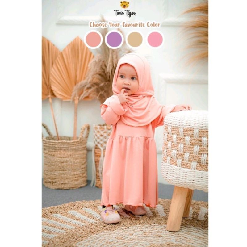 Twin Tiger Baby Amira Gamis - Gamis Bayi - Baju Muslim Anak perempuan - Gamis Anak -  SNI -1-6 tahun