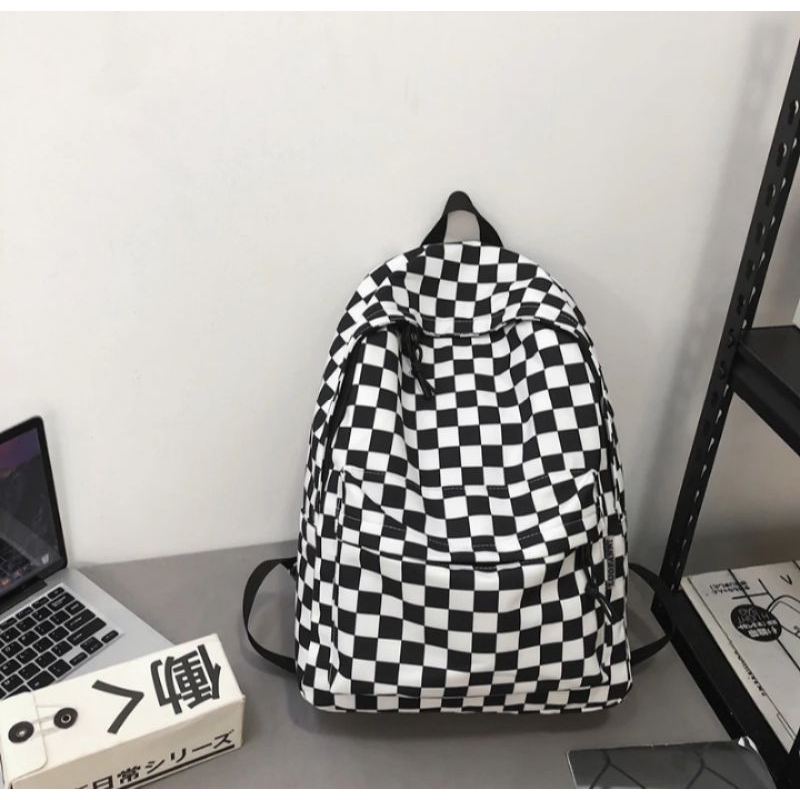 EBK32 {{COD}} [PROMO] -  Tas Sekolah Anak Anak Motif Catur style - Tas Ransel Sekolah SMP SMA Wanita