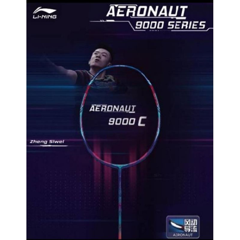 RAKET BADMINTON LI-NING AERONUT 9000 D 30 lbs [free tas & grip]