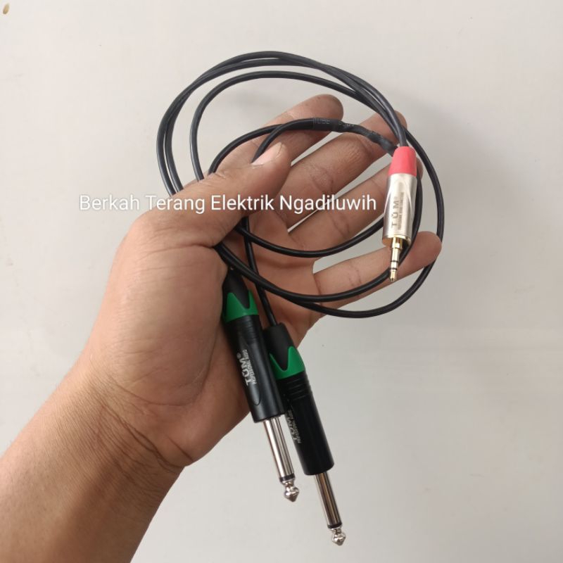 Kabel hp ke mixer aux 3.5 ke 2 akai 6.5 Record dari mixer ke hp