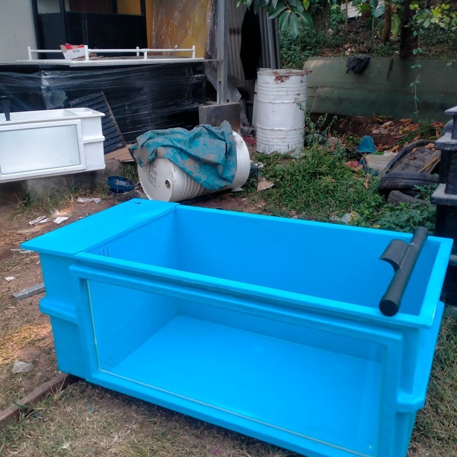 Kolam ikan 155*65*50 cm FiberGlass+ Kaca+ Filter