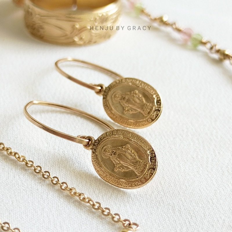HENJU BY GRACY | Mary Earrings | Anting Maria | Minimalist Jewelry | 14K Gold Filled Filled